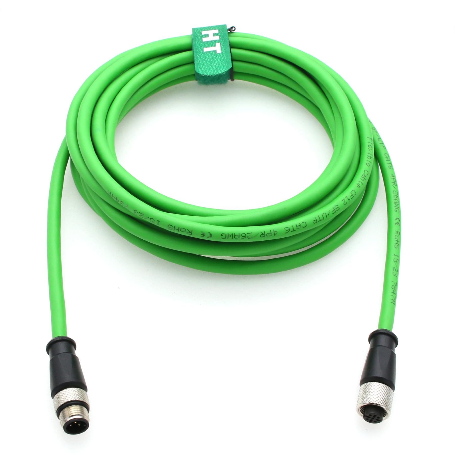 HangTon Cavo per Automazione di Controllo Industriale IO Link Fieldbus NMEA2000 Sensore Dispositivo di Rete CAN Bus, M12 5 Pin, 60V 2A, CAT6, Schermato, Impermeabile, Verde, 4 m