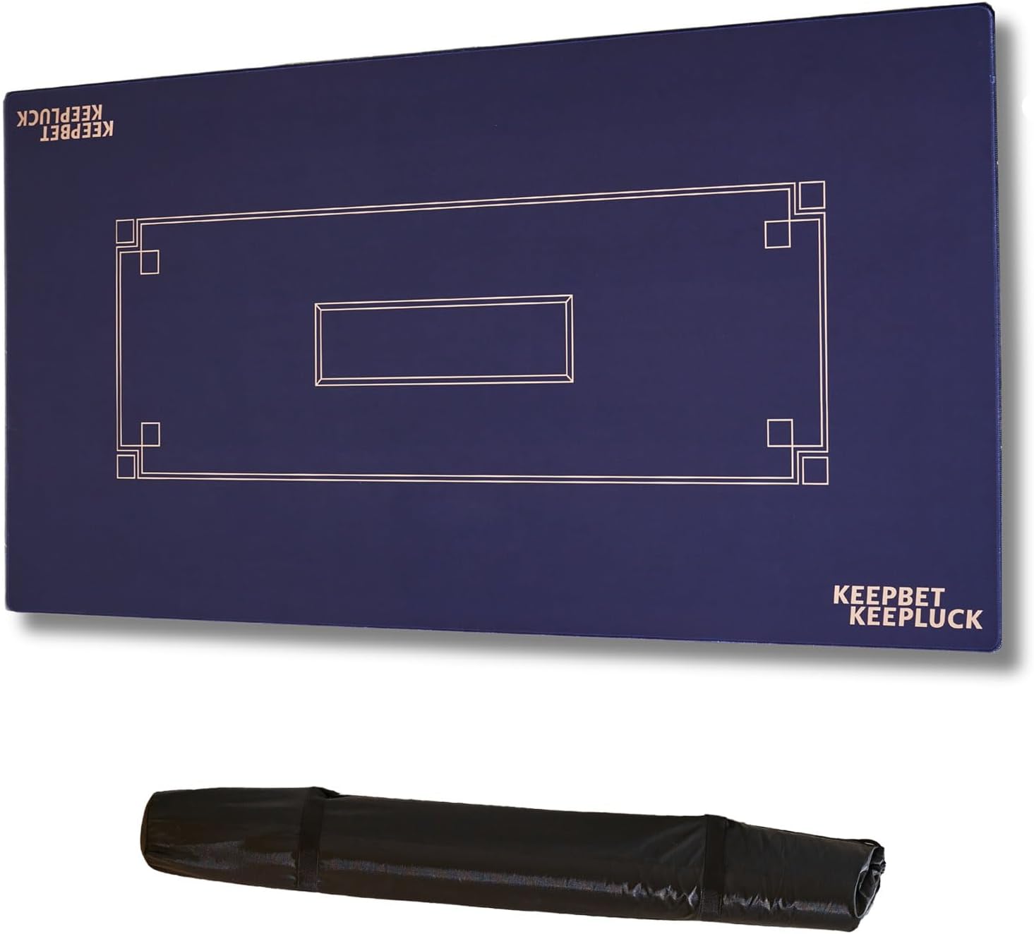 48 x 24 Inch Premium Poker MAT, 4-8 Players Texas Hold'em Waterproof Poker Rubber Mat Games Topper for Tables, Folding Portable Poker Table Top Layout with Carrying Bag, (120PURPLE)