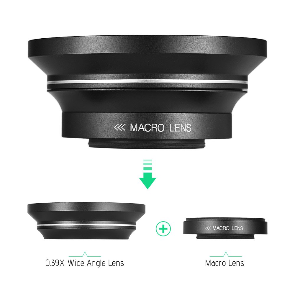 Andoer 30mm 37mm 0.39X Full HD lente macro gran angular para Ordro Andoer cámara de vídeo digital videocámara