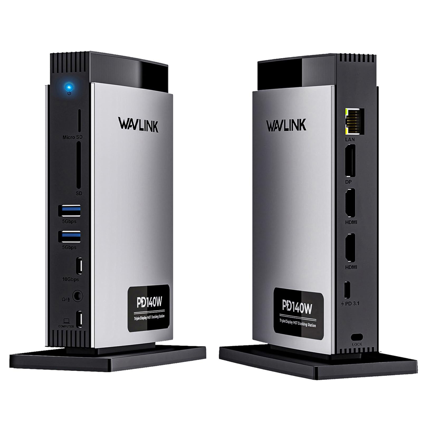 WAVLINK Laptop Docking Station USB C Triple Display (Single 8K/Dual 4K), 125W PD3.1 Pass-Through, for Windows & MacBook M1/M2/M3/M4, 2 HDMI, DP, Ethernet, SD/TF