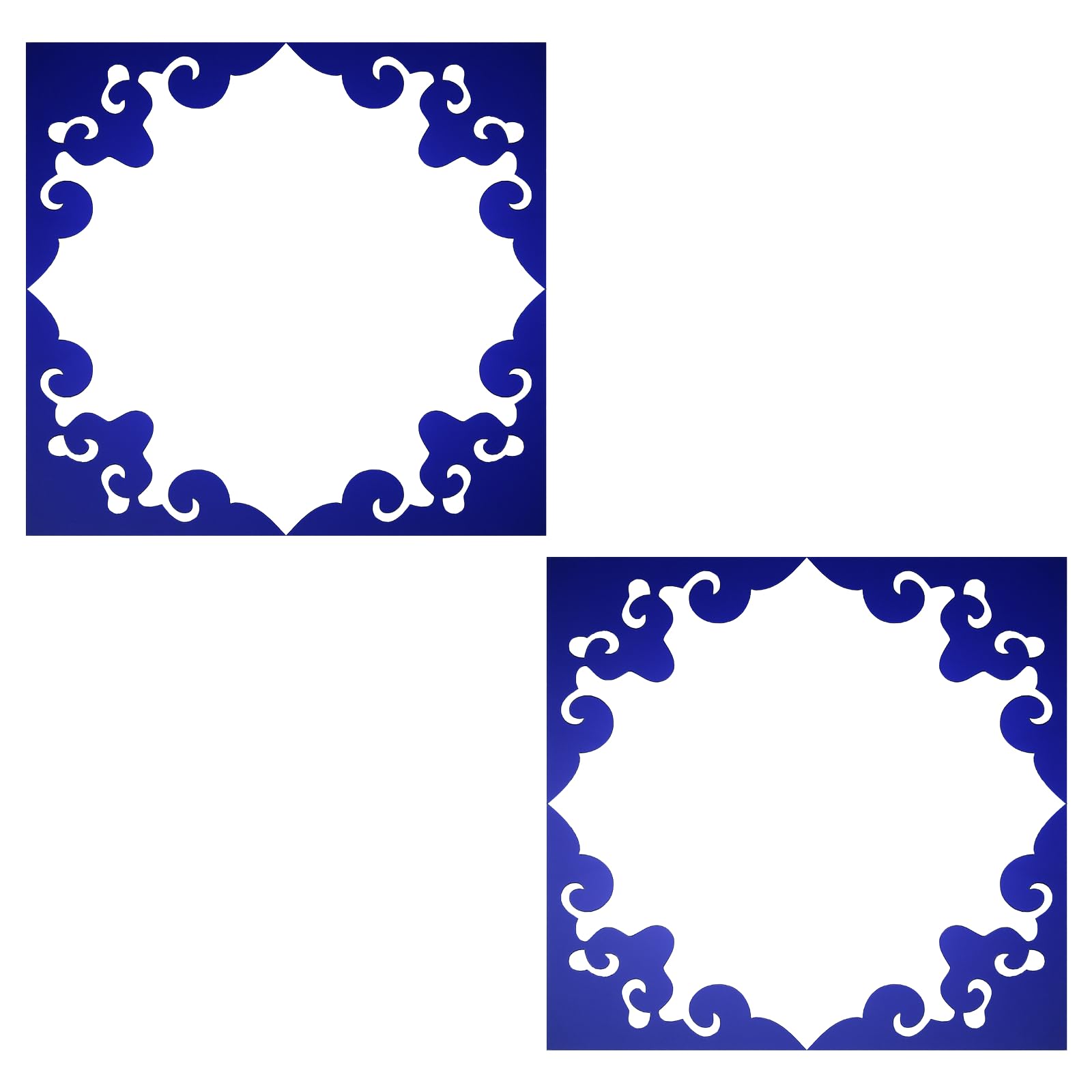 sourcing map 8 Pcs Hollow Mirror Wall Stickers, Acrylic Corner Decorative Pattern Decals Self Adhesive Mirror Stickers for Bathroom Living Room Bedroom Ceiling Office (Dark Blue, 4x4)