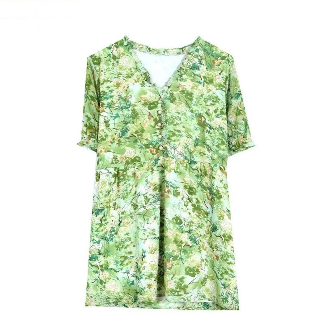 Camicette da donna estive casual retrò floreale peplo camicette
