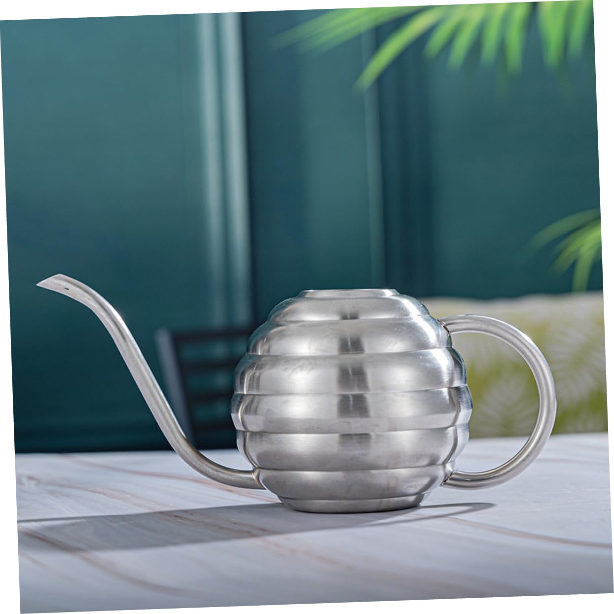 VICASKY Annaffiatoio in Acciaio Inossidabile con Beccuccio Lungo Ergonomico Versatile e Resistente per Piante da Interno ed Esterno Adatto Bonsai e Vasi Piccoli
