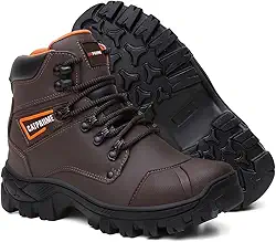 Bota Masculina Em Couro Para Trabalho Com Bico PVC e C.A