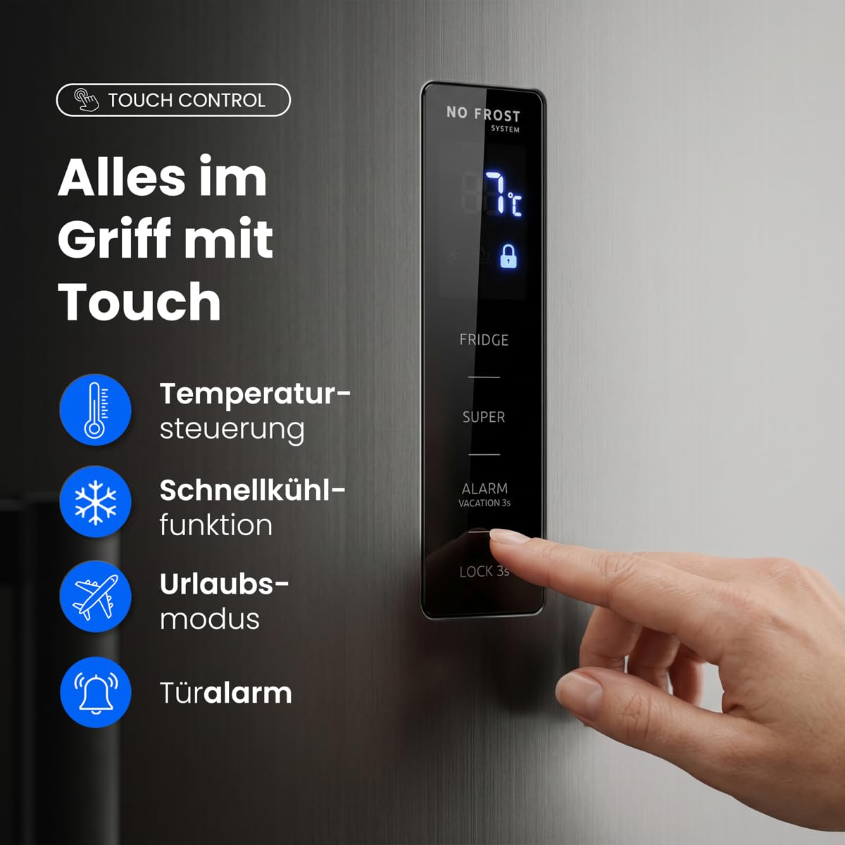 Bomann® Kühlschrank ohne Gefrierfach | XXL Getränkekühlschrank groß | Energieklasse D | 185cm | 2 bis 8°C | 5 Jahre Kompressor-Garantie | MultiAirflow | Fridge | Flaschenkühlschrank | VS 7372 schwarz