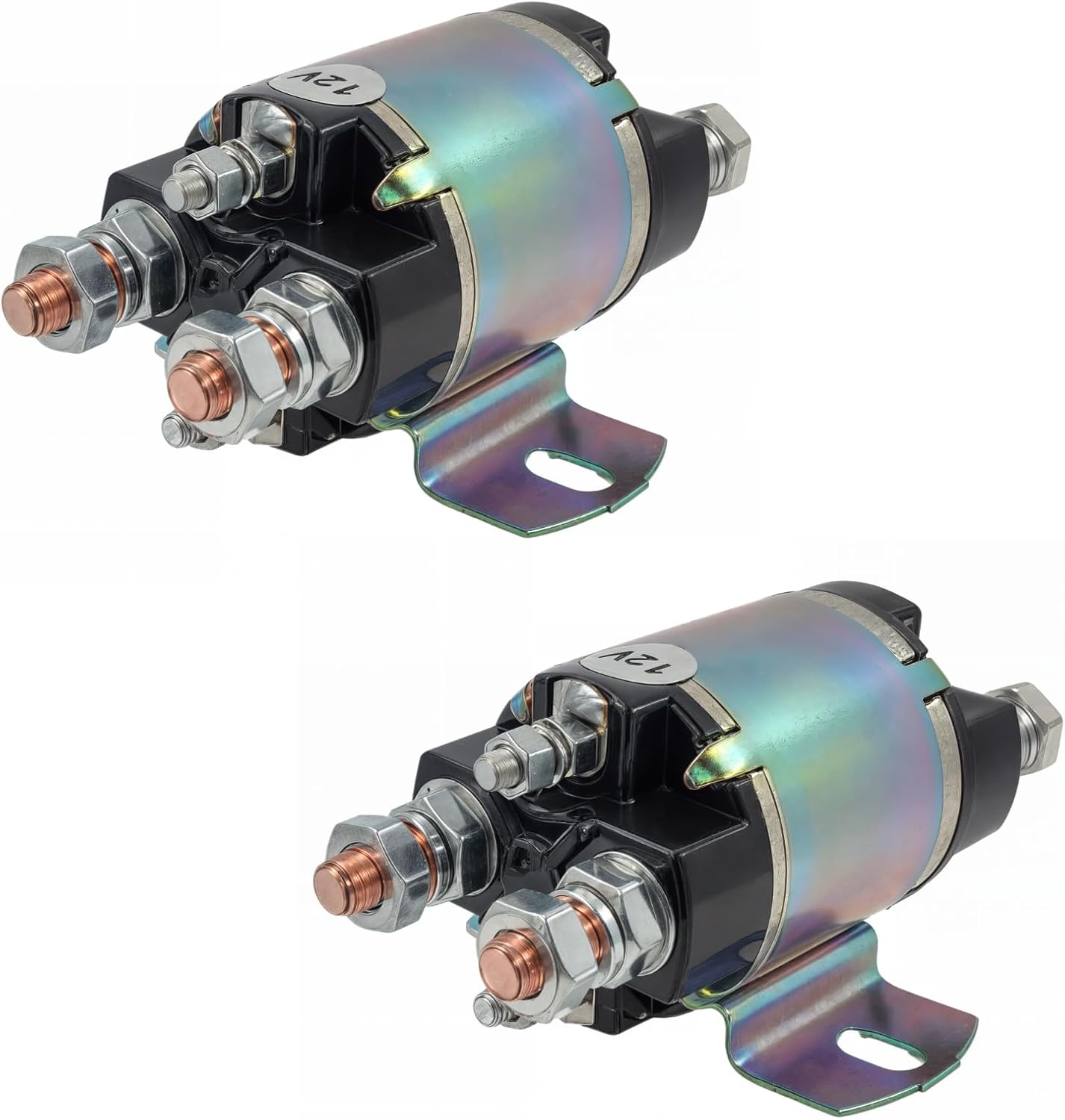 Continuous Duty Solenoid Relay 100 AMP 6 Terminal 12 Volt Compatible with White Rodgers 124-305111 24-910-11 5121440 512440 SO51214 2 Pack