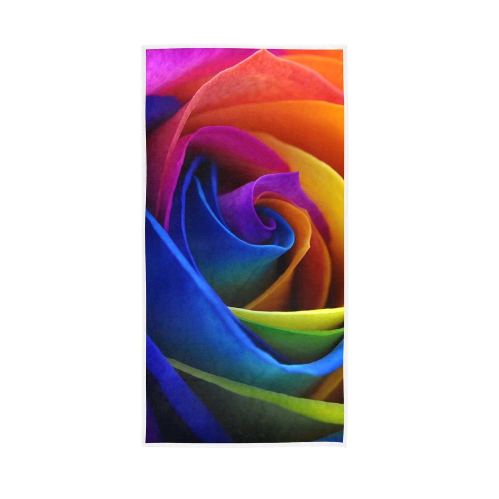 HUYGD Multicolor Roses Hand Towel, 15 x 30 Inch Bathroom Decorative Towels Soft Hand Towels for Bathroom Esthetician Towels for Facials