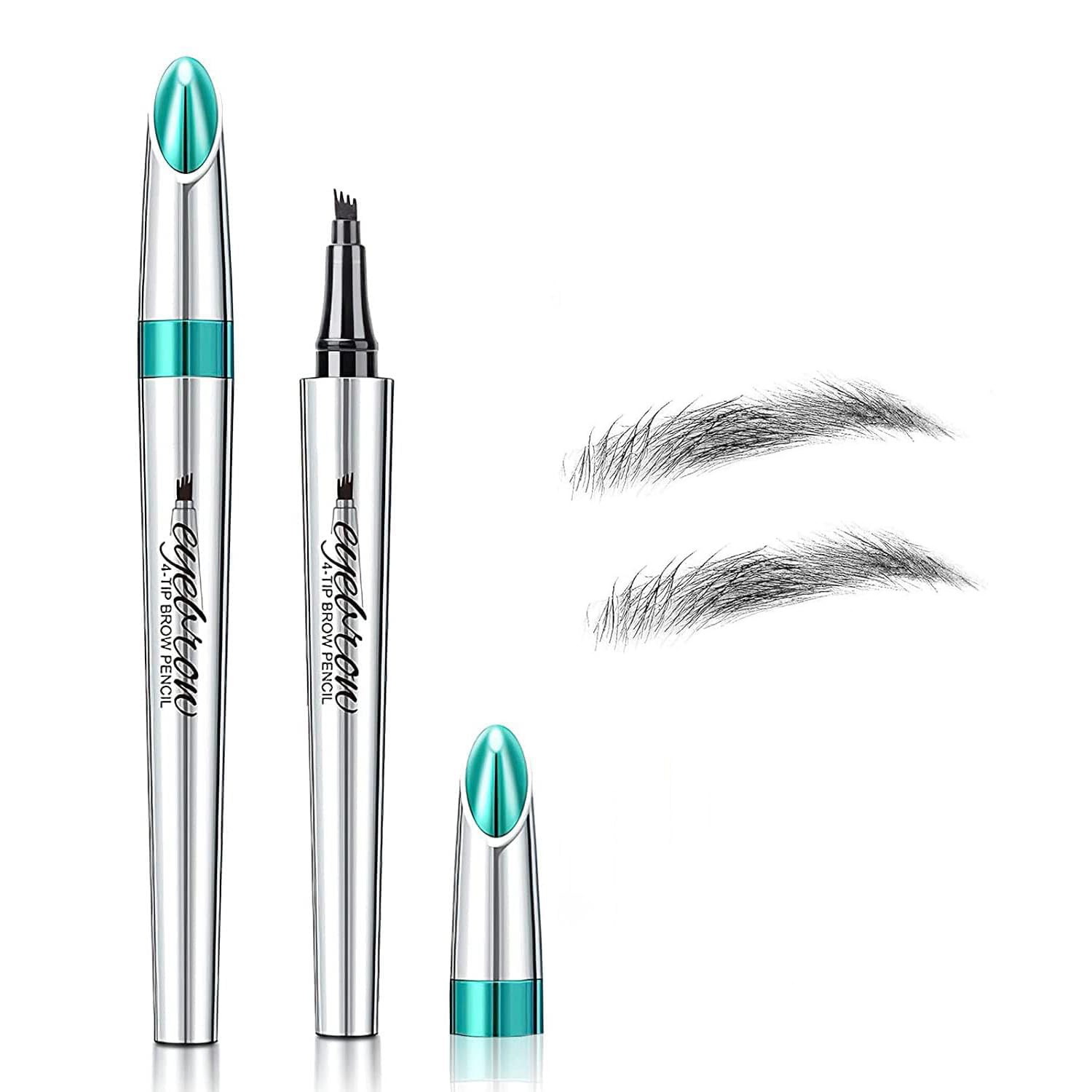 HOYECL Eyebrow Pencil For Eye Makeup - Microblading Waterproof Eyebrow Pen, Eyebrow Pencil With 4 Micro-Fork Tip, Long-Lasting Smudgeproof Create Natural Eyebrow Hair Stays on All Day (Black)