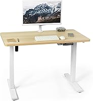 Vista 201 de VIVO DESK-KIT-1B7N-36 - Escritorio eléctrico de pie rústico de 71 x 36 pulgadas, ajuste de altura de memoria, serie 1B, marco negro con parte