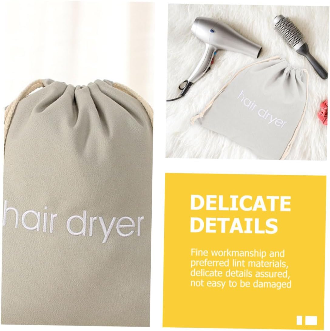 Mikinona 4pcs Drawstring Hair Dryer Bags Cotton Storage Holders for Travel Home Hotel Use Dust Versatile Organizer for Hair Tools and Accessories