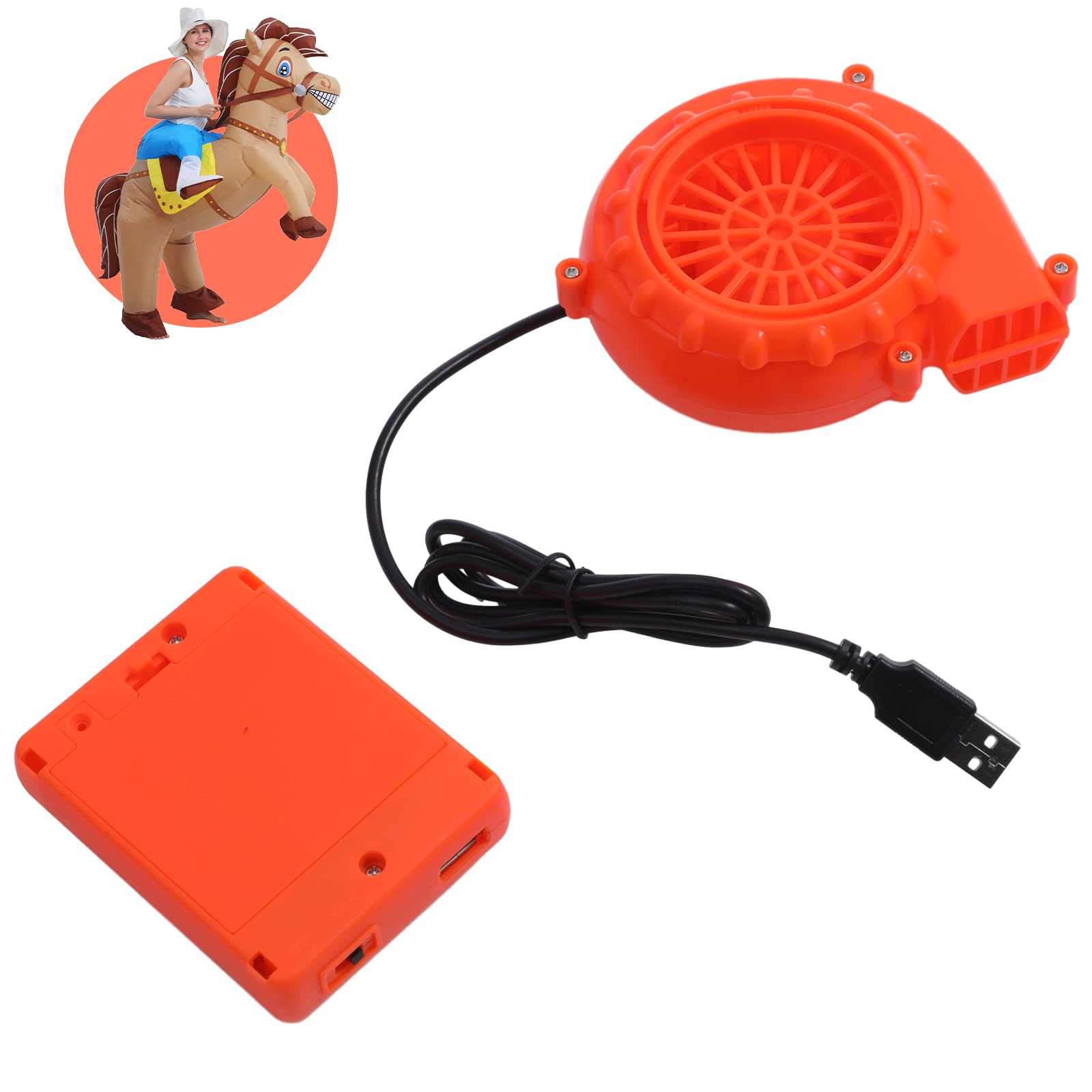 JOYBRO Replacement Fan for Inflatable Costumes, USB Mini Blower Fan, Battery Operated Air Pump Motor for Inflatable Suits, Mascot & Dinosaur Costumes, Mini Blower with Battery Box, DC 6V, 4.8W