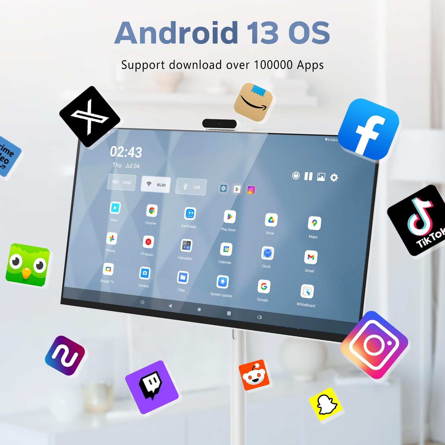 Smart TV Portatile 4K 32 Pollici Qualcomm Snapdragon CPU - Dettaglio