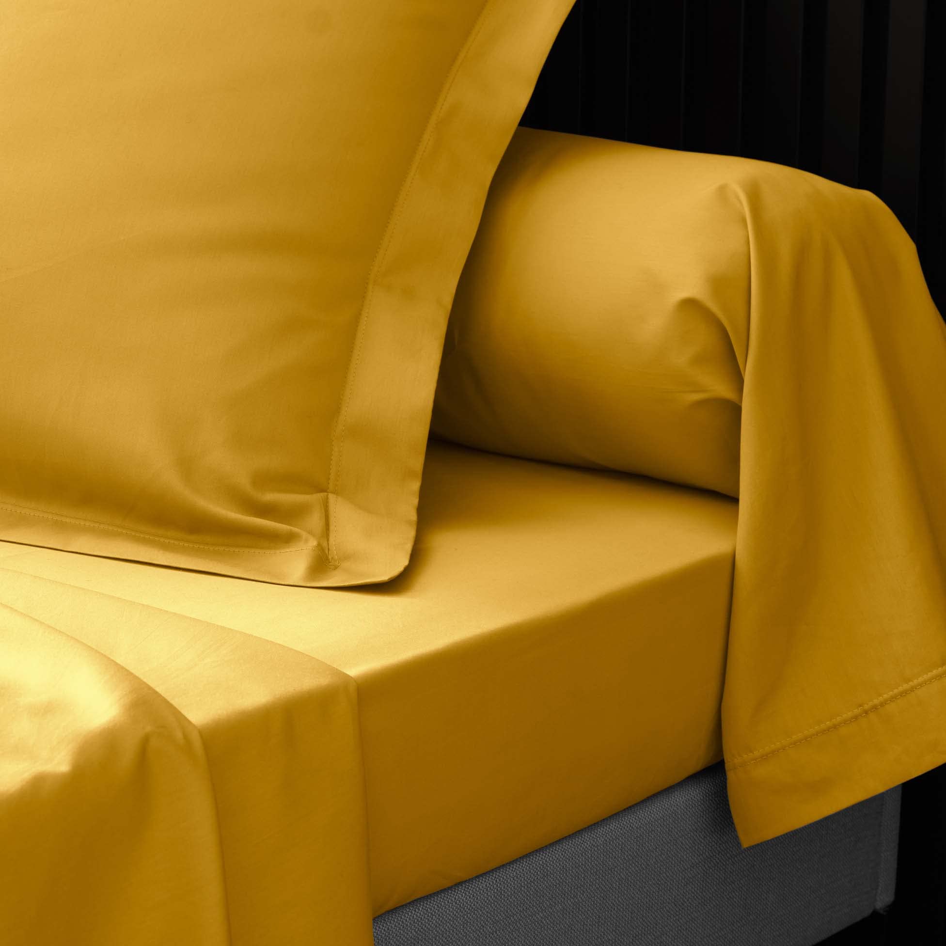 douceur d'intérieur, Percale Curry Cotton Percale Flat Sheet (240cm x 300cm), 240 x 300 cm - Image 4