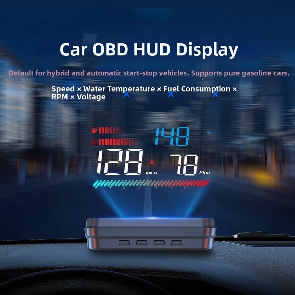 Coche HUD Proyector OBD2 Digital Speed Meter