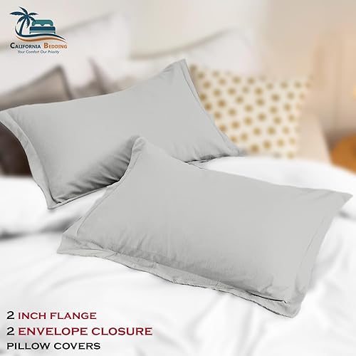 Miniatura 3 de Hotel Luxury - Juego de funda de edredón de 3 piezas de algodón egipcio de fibra larga de 800 hilos, tamaño Super King, 108 x 98 pulgadas, cierre de