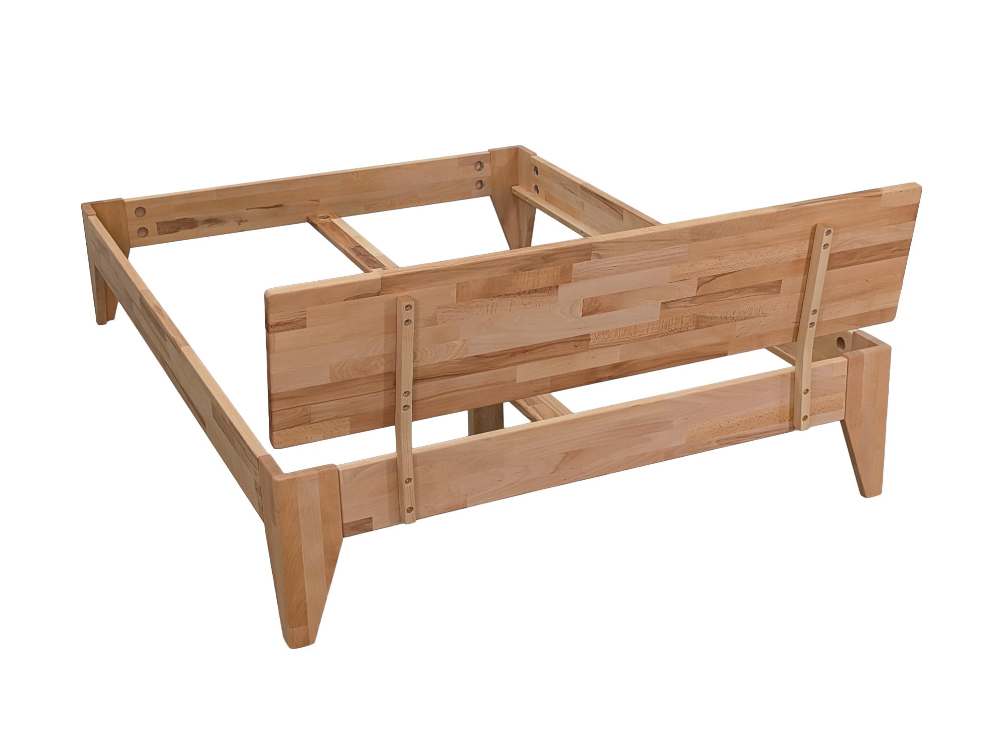 BettenABC Massivholzbett Rustica - 140x200 cm - Kernbuche in Naturoptik - Natur geölt