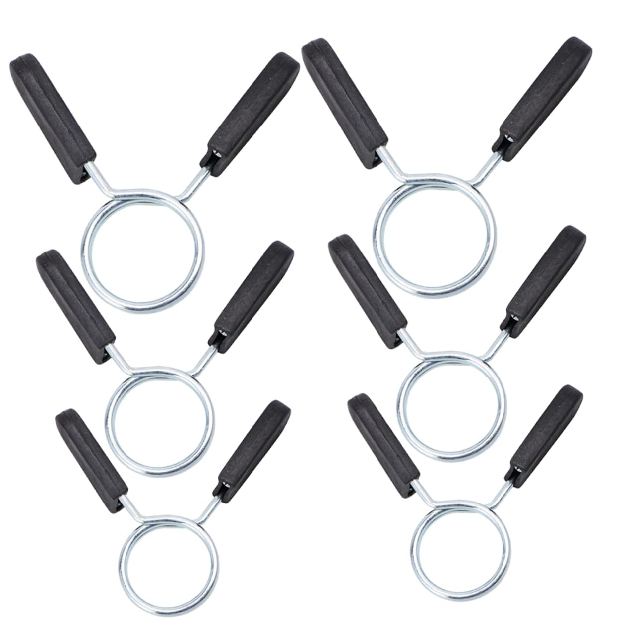 POPETPOP 6 Pack Spring Clip Collars Barbell Spring Buckle Dumbbell Clamp Weightlifting Accessory Gym Equipment Prevention