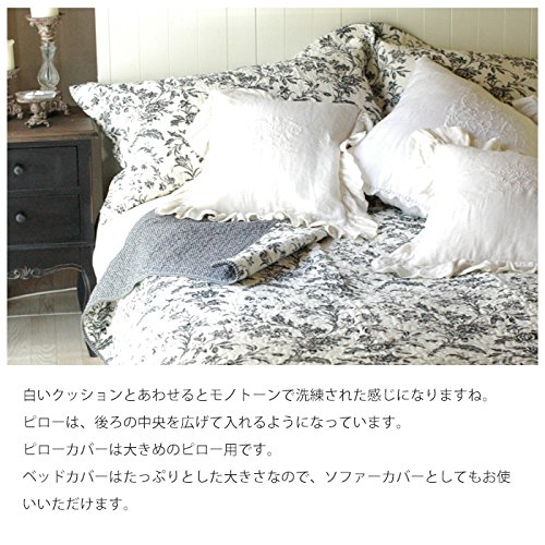 Amazon｜ローラアシュレイ ベッドカバー ブラックフラワー ベッド