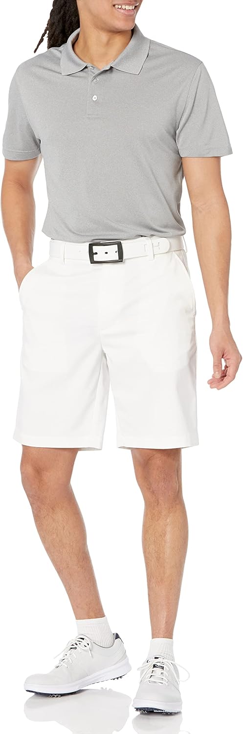 Amazon Essentials Men's Slim-Fit Quick-Dry Golf Polo Shirt Polyester Light Grey Heather Small