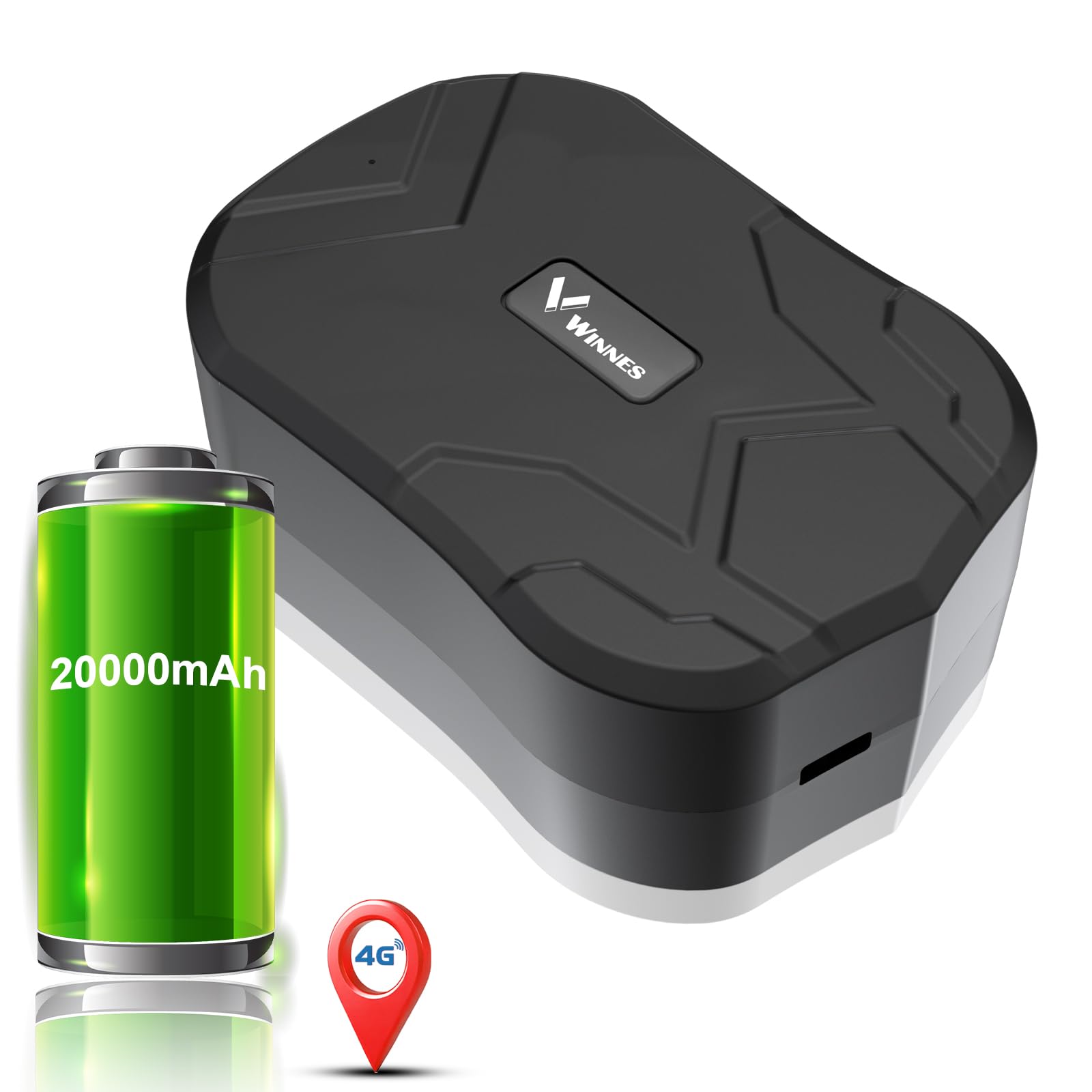 Localizzatore GPS 4G LTE 20000mAh standby 240 Giorni Impermeabile Magnetico Scheda SIM anonima integrata, abbonamento App Geofencing Antifurto per Auto