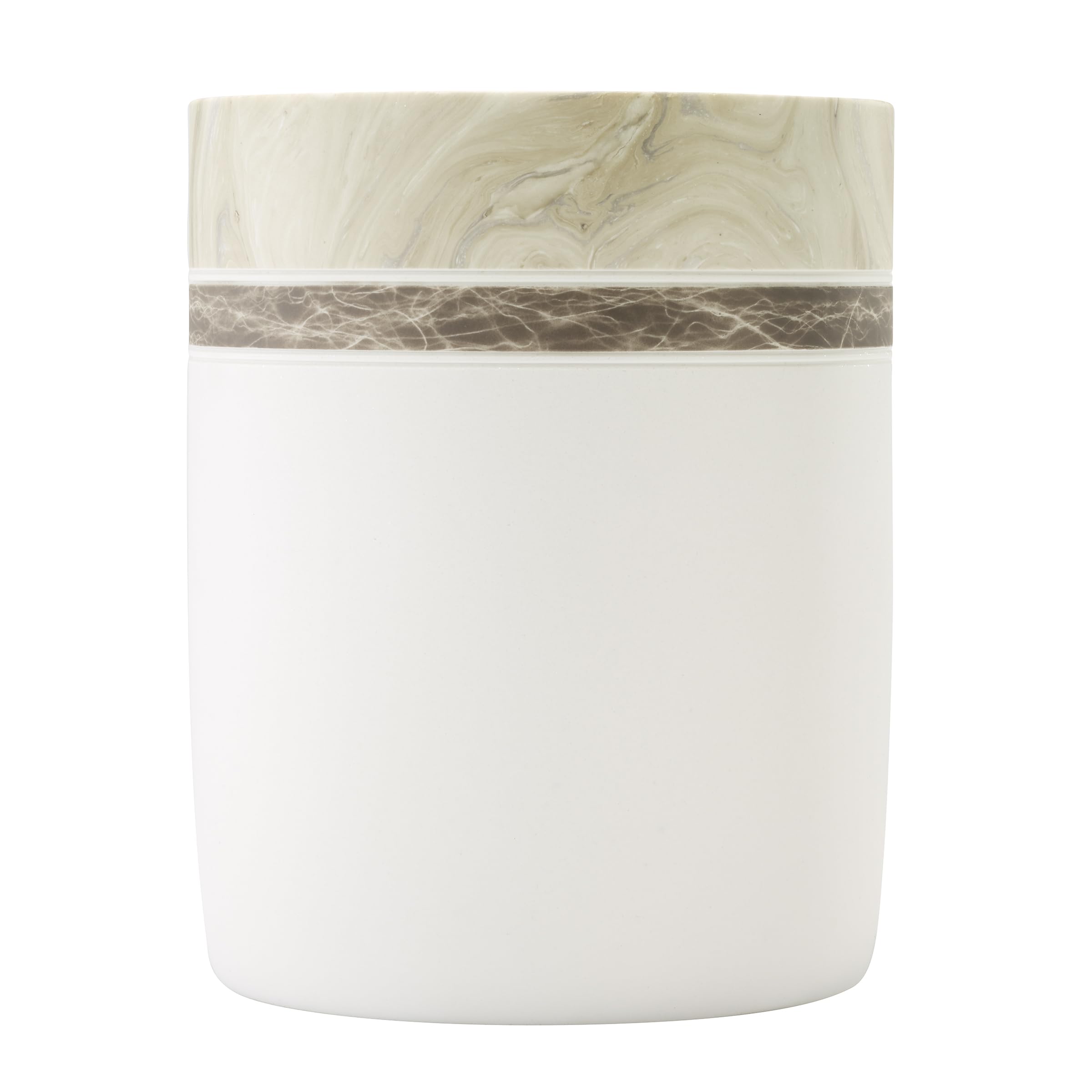 Izod Badezimmer-Zubehör-Set, handbemaltes Harz mit Marmoroptik, Farbblock-Design, dekorative Lotion-Pumpe, Seifenschale, Zahnbürstenhalter und Becher (ordentlich)
