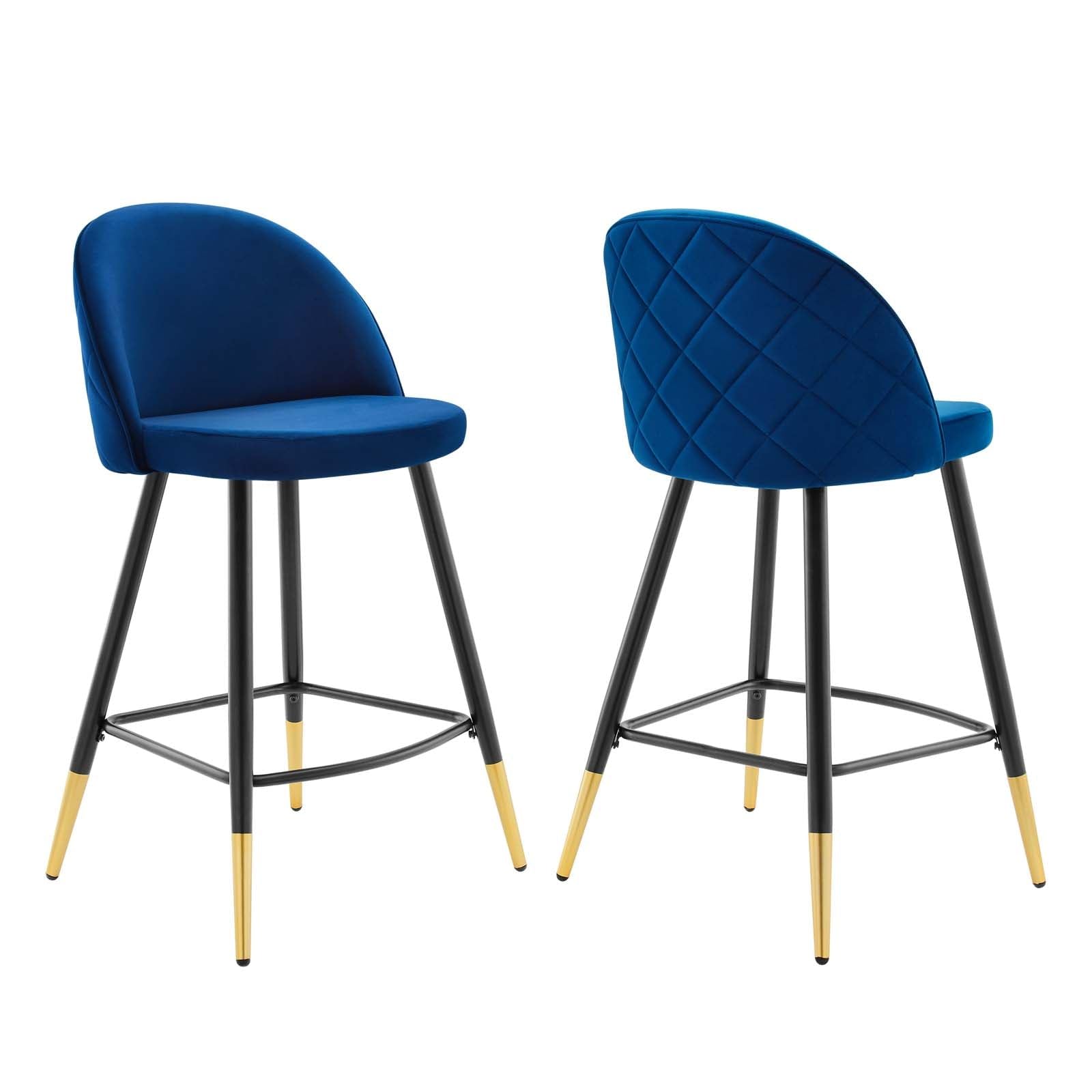Set of 2 Chairs, Beautifuly Designed with Strong Metal Frame and Curved Seat for Extra Comfort. Cater to Any Place Like Bar, Kitchen, Office, Cafe, Hotel (Blue)-image-19