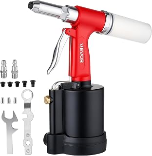 VEVOR 공압 리벳 건 키트 0.2cm(0.08인치) 0.3cm(0.125인치) 0.4cm(0.15인치) 0.5cm(0.25인치) 0.6cm(0 | 1,779.9kg(3700파운드) 당기는 힘, 3클로 안전한 그립, 자동차, 건설, 산업 제조를 위한 에어 팝 리베터 도구