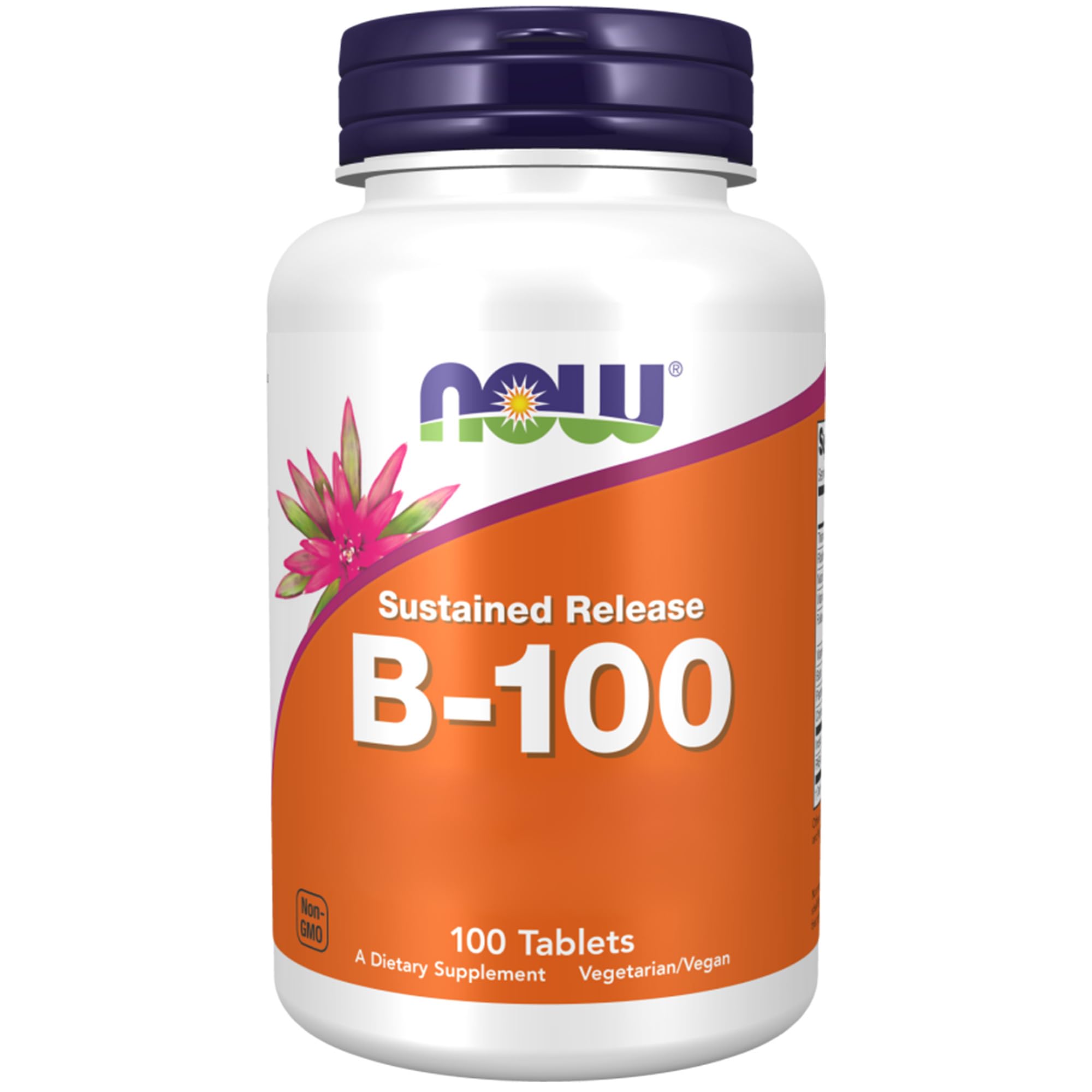 Now Foods, Vitamin B-100 Sustained Release, Complexe de Vitamine B, Haute Dosé, avec PABA, 100 Comprimés végétaliens, Testé en Laboratoire, Sans Gluten, Sans Soja, Végétarien, Sans OGM
