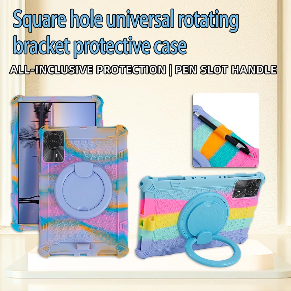 11-inch Android Tablet case for TABWEE T90/W90 360° Rotating case for Blackview 90 WiFi/DOOGEE U11/T30 Pro/T30 SE Tablets(Colorful Dark Blue) image 3