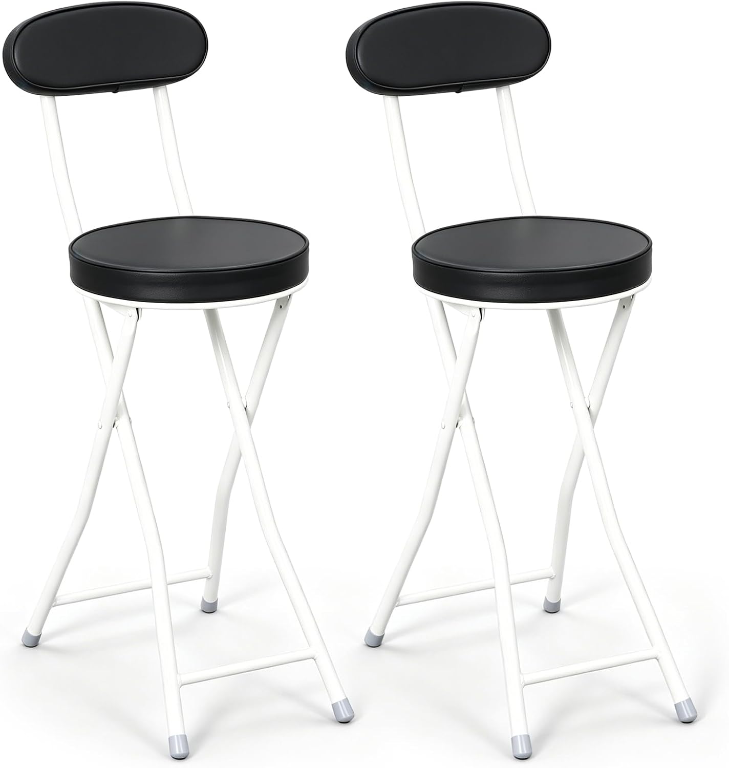 Xuhal 2 Pack Folding Bar Stools with Back 23.6'' Tall Foldable Stool