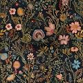 FunStick Dark Floral Peel and Stick Wallpaper Vintage Boho Black Floral Wallpaper Self Adhesive Flower Contact Paper for Cabinets Removable Botanical Wall Paper for Bathroom Bedroom Walls 17.7"x118"