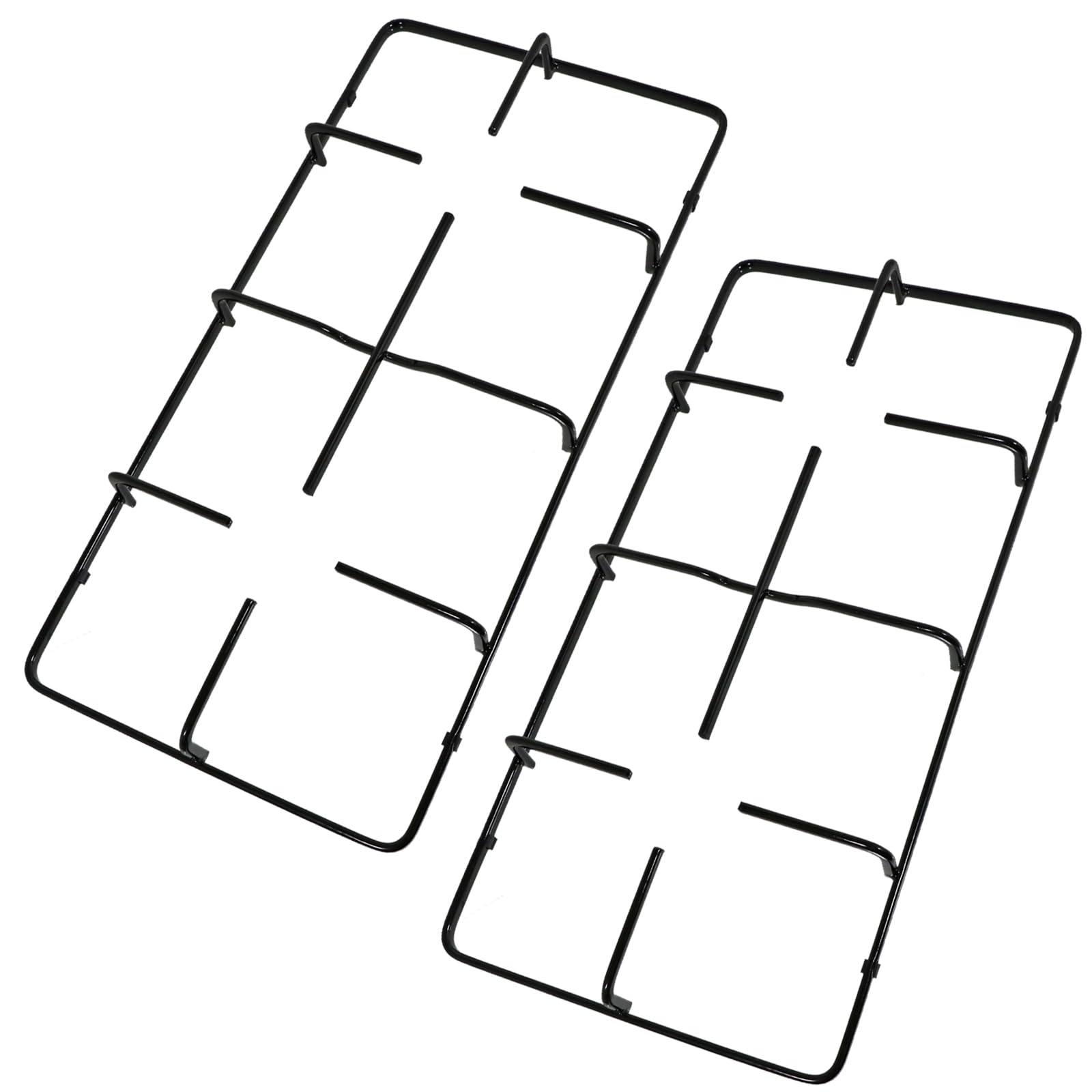 SPARES2GO Pfannenstütze, Brennerrostständer, Schwarz, Edelstahl, Erdgas, Kochzubehör, 2 x 475 mm x 233 mm, Ofen