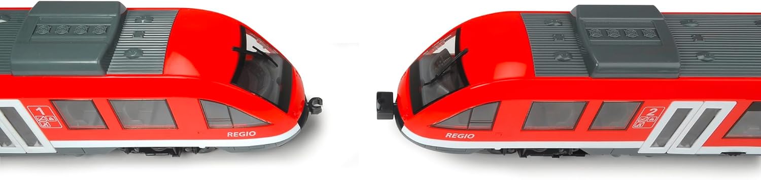 DICKIE TOYS: City Train - Red & White - Trackless Train Vehicle Toy, Detailed Interior Compartments, Freewheel Push-Pull, Opening Doors, Kids Ages 3+