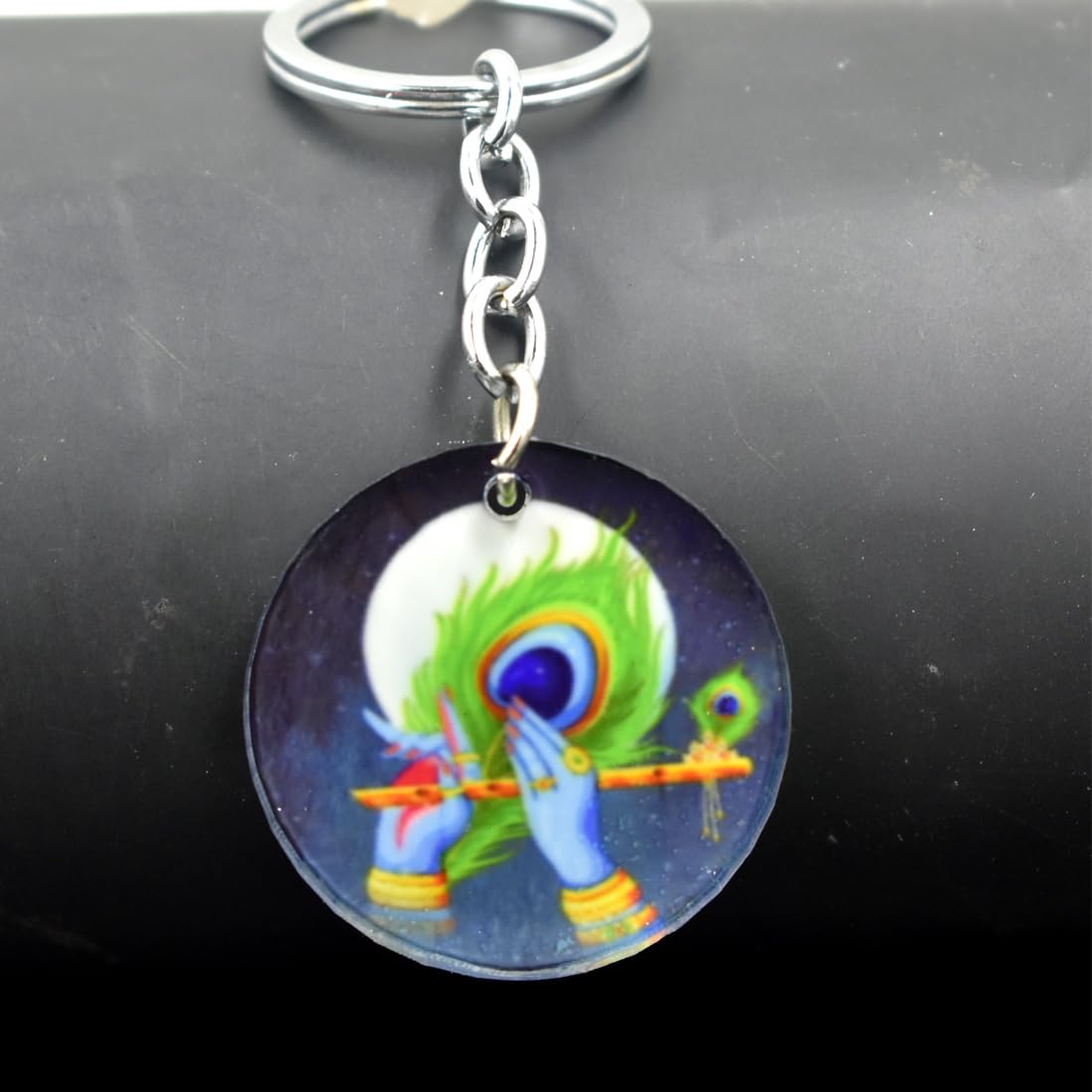 Lord Krishan Playing Flute keychain for Men and Women-image-11