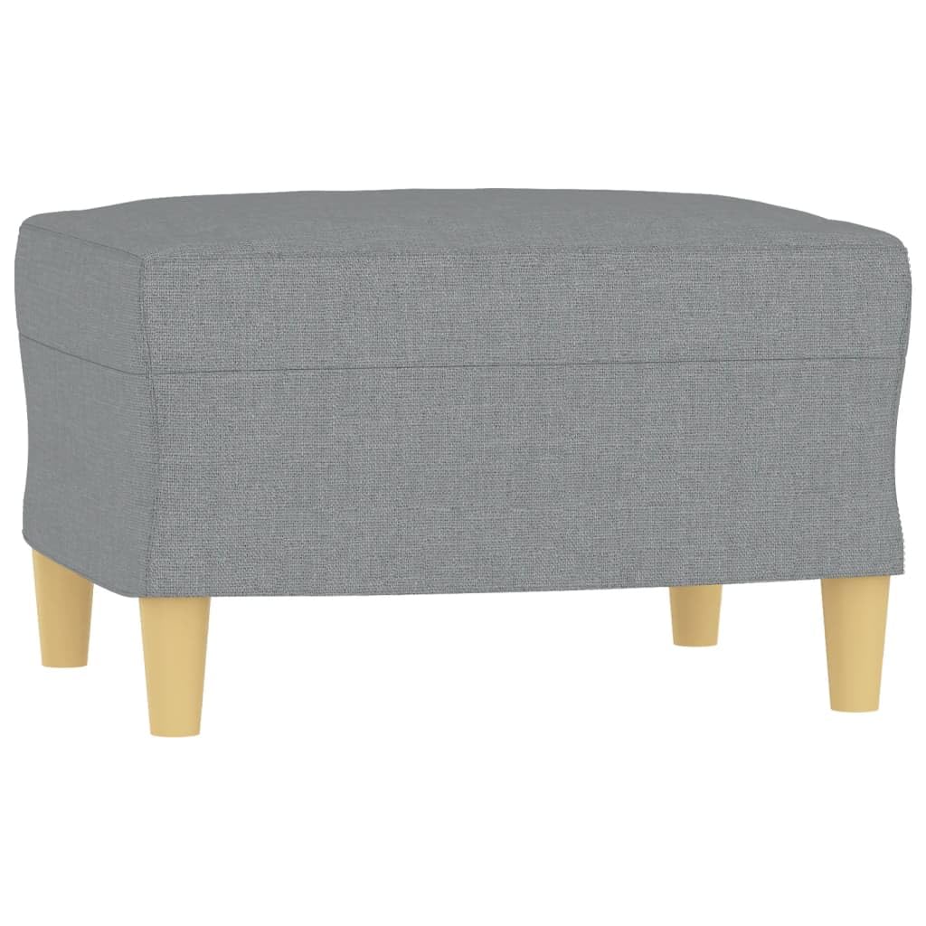 Conjunto de 4 piezas para salón, color gris claro, 198 x 77 x 80 cm, de tela, con sillón, 2 plazas, 3 plazas, taburete y cojín, moderno, resistente, para salón, hogar, oficina, balcón
