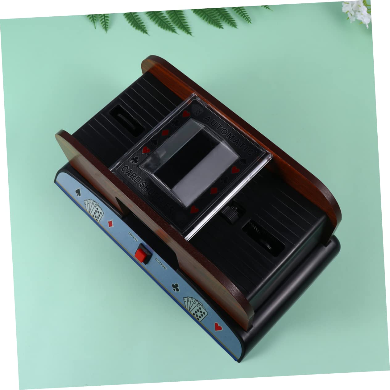 Mélangeur Automatique De Cartes à Jouer pour Joueurs De Poker Et Bridge Format Double Paquet en Bois Gestion sans Pile Outil De Mélange pour Jeux De Société Usage Ludique Et Compétitif