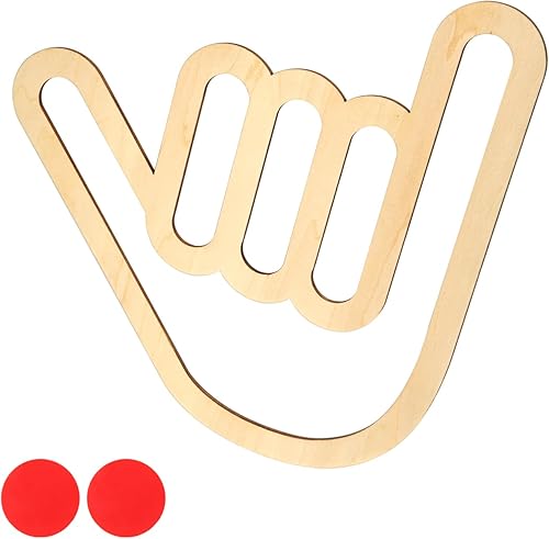 Letrero de madera suelto con forma de mano de madera, decoración de pared con 2 3M viscosa surfistas decoración de habitación para el hogar,