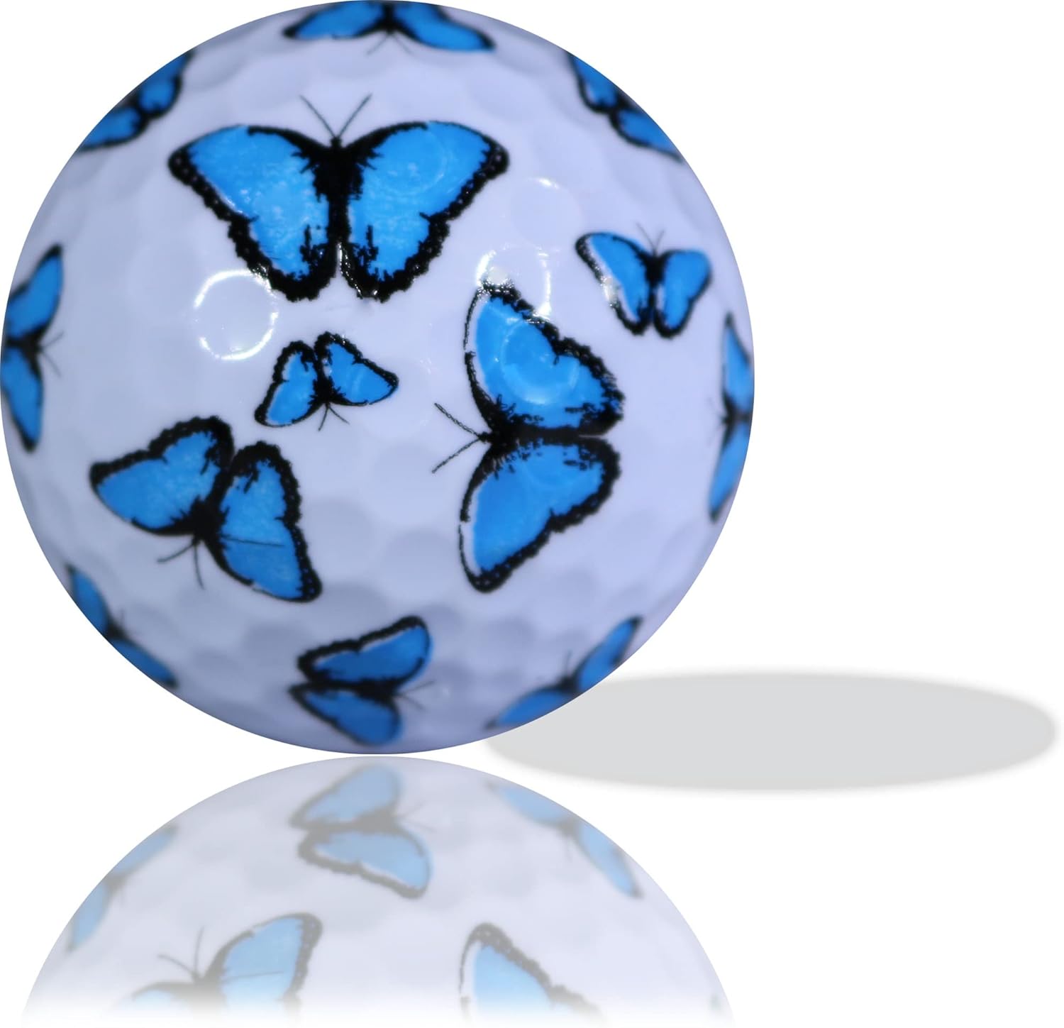 GBM Blue Butterfly Novelty Golf Balls – Colorful Printed Balls for Women, Unique Golf Gifts for Moms, Grandmas, Tournaments & Holidays, 1 Dozen
