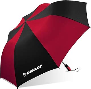 Dunlop - Paraguas plegable para dos personas, color negro y rojo, Negro/Rojo, Una talla
