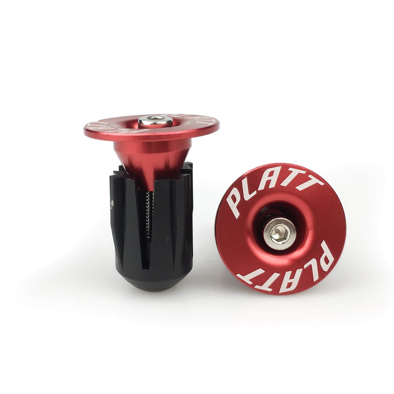 PLATT zatyczki do kierownicy rowerowej aluminiowe MTB rower szosowy BMX nakładki na kierownicę (czerwone, 1 para)