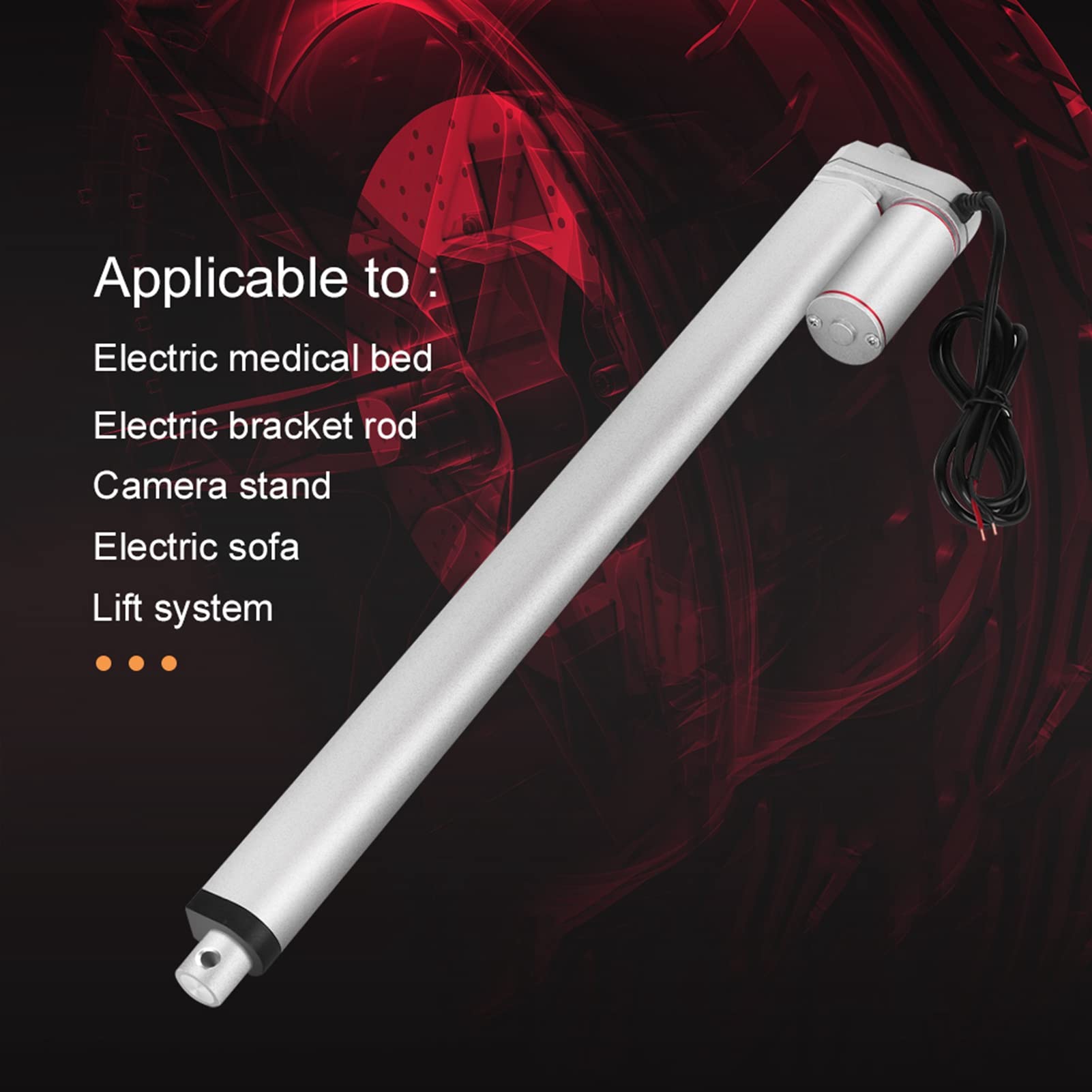 Dilwe Attuatore Lineare 1000N, Sollevatore 400mm Corsa Motore Elettrico, 12V Attuatori di Movimento Lineare per Elettricità, Chimica, Medico, Metallurgia, Trasporti, Navi