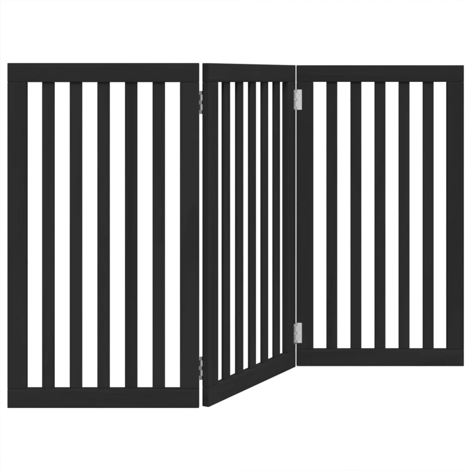Gecheer Puerta para Perros Plegable 3 Paneles Madera álamo Negra 150 cm Modelo LYKQY-352254ES