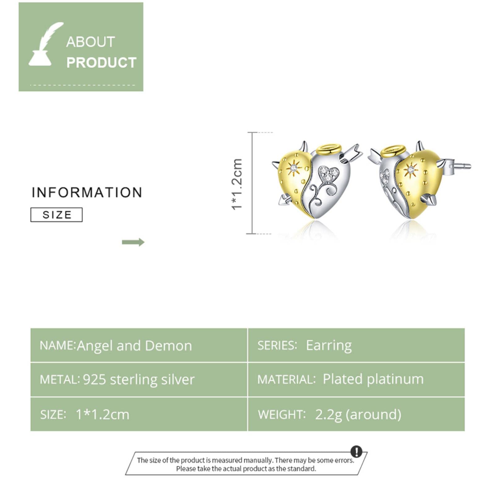 Angelo in Argento Sterling 925 Genuino per Donne Orecchini