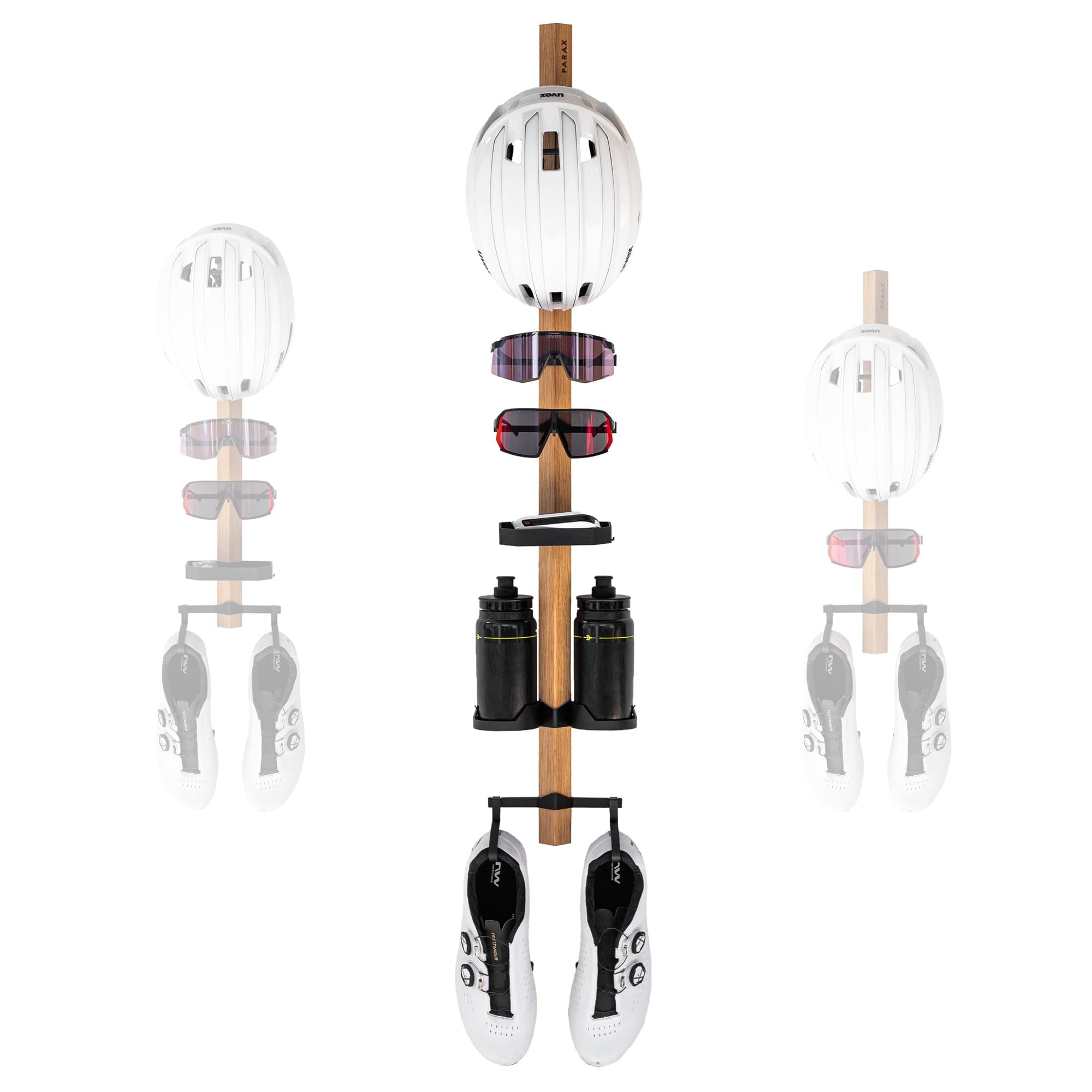PARAX Gear-Rack Organiseur mural pour accessoires de vélo en bois