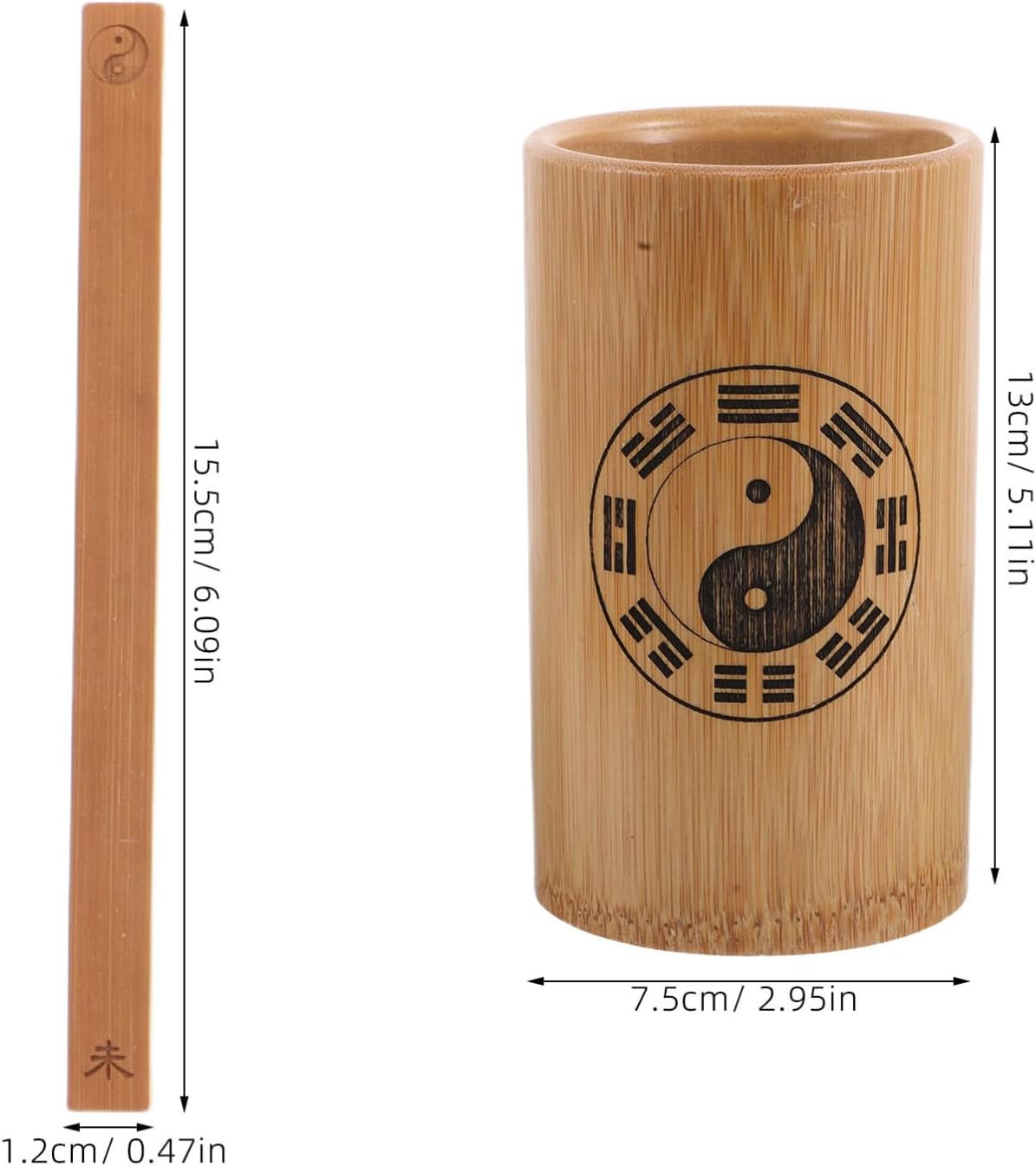 GLEAVI I Ching Fortune Telling Sticks Set with 12 Divination Sticks and Bucket, Chinese Luck Telling Kit for Feng Shui Learning and Spiritual Game Supplies