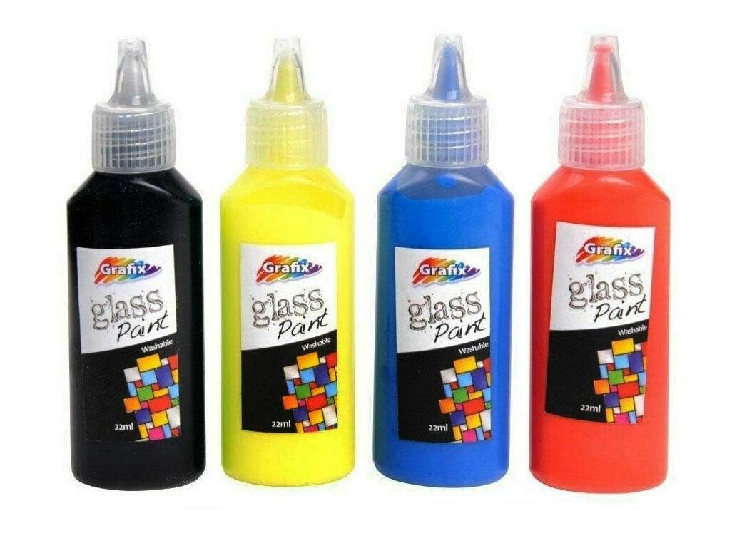 Neel Saanjh 4 Washable Glass Art Paint, Quick Dry and Easy to Use Glass Paint Set, Vibrant and Attractive Colours, Versatile Uses for School Art, Hobby Painting, and Professional Craft Projects,22ML