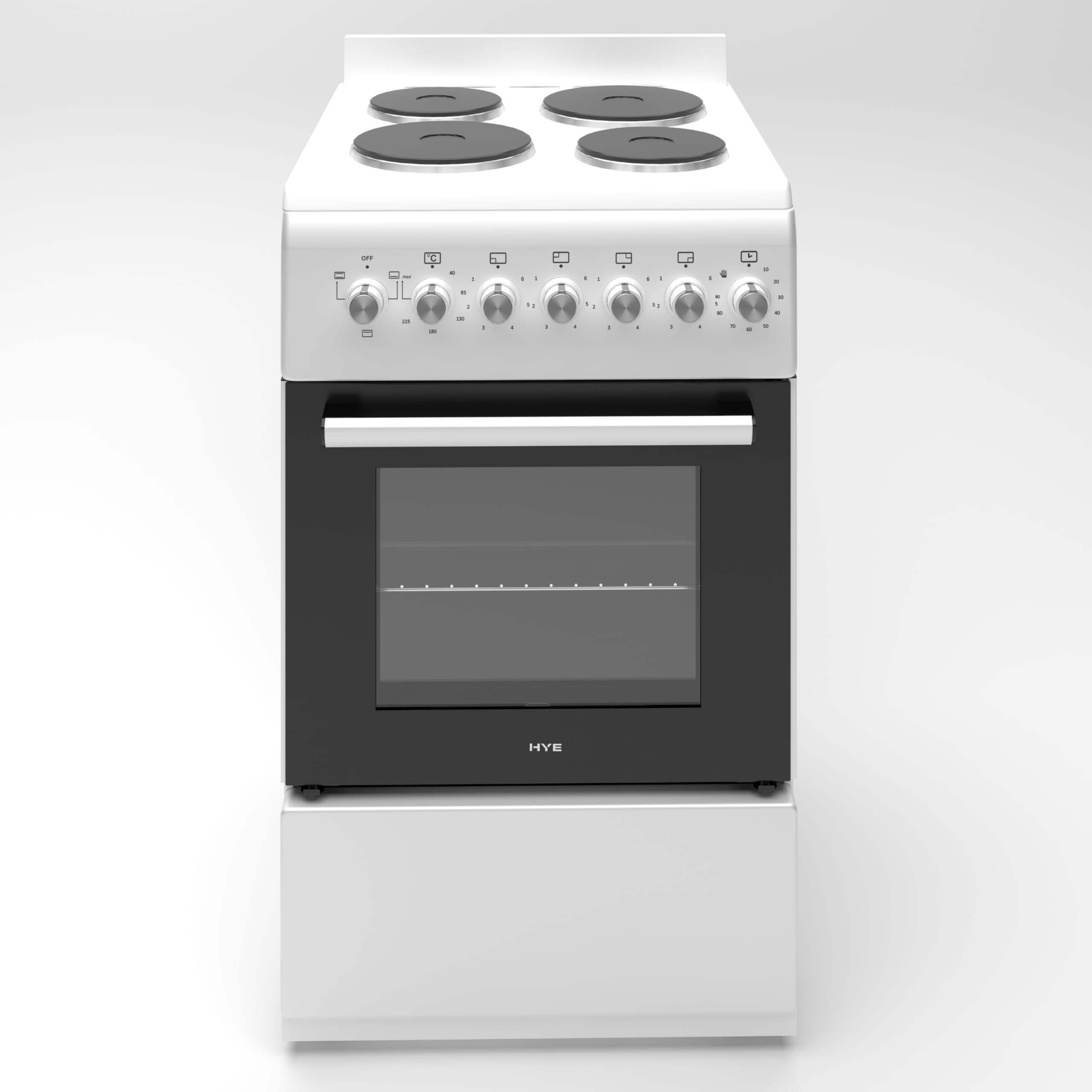 HYE Cooker - Gas Cooker, Versatile 4 Burner Gas Hob, Electric Oven, Smart Cooking Controls & Programs, 50cm Width, Freestanding Design, Black, Ideal For Smaller Kitchens & Couples - C01FS50G17 — view 10