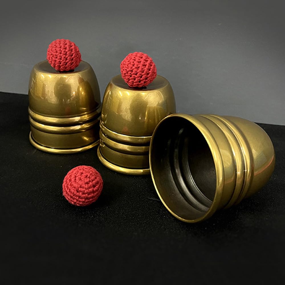 Super Cups and Balls (Messing / gealtert) Magic Tricks Chop Cup Ball Appearing Vanishing Magia Close Up Illusions Gimmicks Mentalismus Requisiten