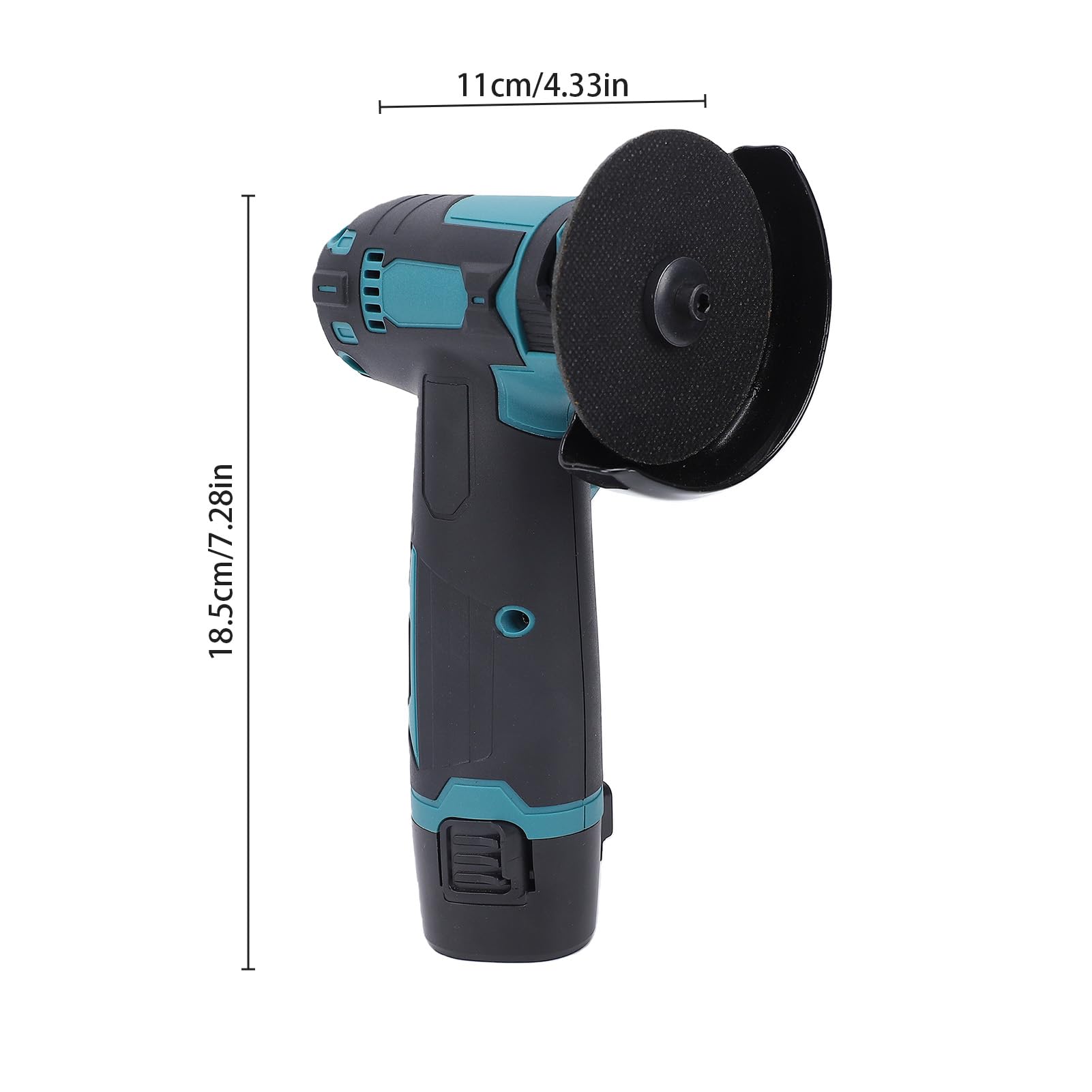 Geevorks Mini Amoladora Angular de 12 V, 19500 Rpm, 6 Hojas de Sierra, con Protección Gruesa para Cortar, Pulir y Desoxidar Metal, Madera y Azulejos con 2 Baterías (EU)