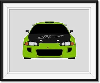 Mitsubishi Eclipse 2G DSM (1995-1999) Fast and the Furious Inspired Poster Print Wall Art Decor Handmade Brian O'Connor (Paul Walker) (Unframed)